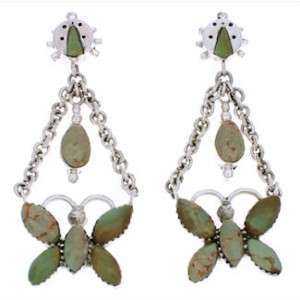 Butterfly Ladybug Jewelry Turquoise Silver Earrings MW76060