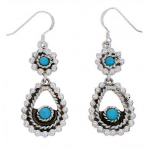 Southwest Turquoise Jewelry Silver Hook Dangle Earrings EX30455