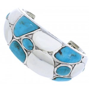 Sterling Silver Southwest Turquoise Inlay Cuff Bracelet MX27078