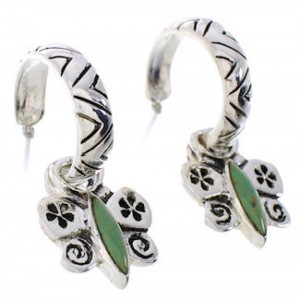 Turquoise Butterfly Flower Interchangeable Hoop Earrings JX23133