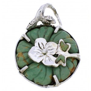 Sterling Silver Turquoise Flower Dragonfly Jewelry Pendant MX23959