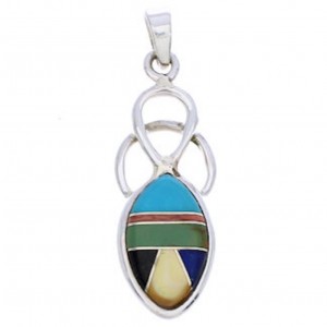 Sterling Silver Southwest Multicolor Pendant Jewelry EX29772