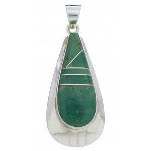 Sterling Silver And Turquoise Inlay Southwest Pendant Jewelry PX30312
