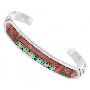 Silver Native American Design Turquoise Multicolor Bracelet MX27584
