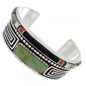 Water Wave Multicolor Sterling Silver Cuff Bracelet MX27546