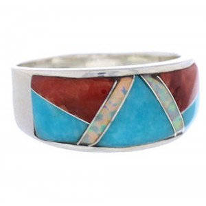 Wild Fire WhiteRock Multicolor Inlay Ring Size 8-1/4 PX38457