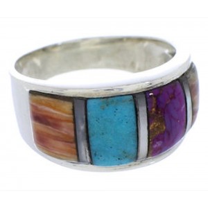 Multicolor Genuine Sterling Silver Ring Size 8-3/4 AS39289