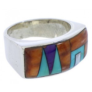 Multicolor Southwest Sterling Silver Ring Size 6-1/4 EX51080