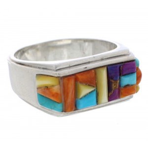 Sterling Silver Multicolor Jewelry Ring Size 9-1/2 CX50783