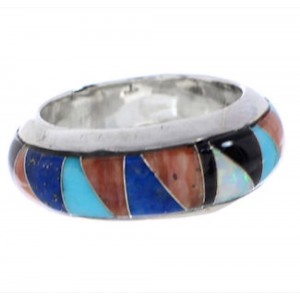 Silver Multicolor Southwestern Ring Size 5-1/2 TX41908