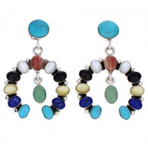 Multicolor Naja Earrings Sterling Silver Southwest Jewelry JX23042