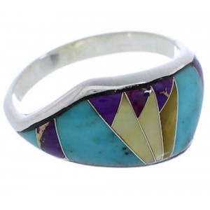Multicolor Southwest Sterling Silver Ring Size 6 EX50501