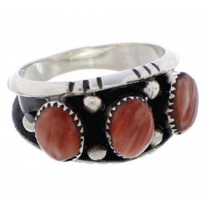 Red Oyster Shell And Sterling Silver Ring Size 5-3/4 WX37182