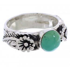 Southwest Sterling Silver Turquoise Flower Ring Size 7-1/2 TX28116