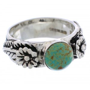 Sterling Silver Turquoise Flower Ring Size 6-3/4 TX27941