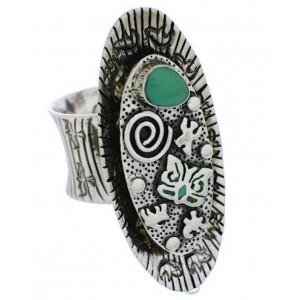 Turquoise Silver Jewelry Butterfly Bear Ring Size 7-1/2 PX41333