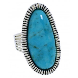 Southwestern Jewelry Sterling Silver Turquoise Ring Size 6-1/4 PX41466