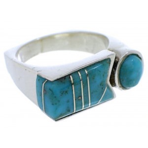 Genuine Turquoise And Sterling Silver Ring Size 7 UX39817