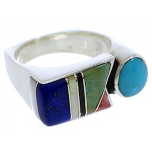 Authentic Sterling Silver Multicolor Ring Size 6-1/2 UX39894