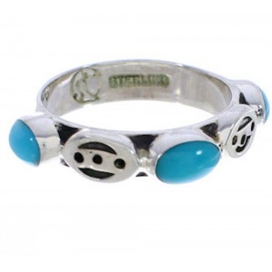 Silver Jewelry Turquoise Stackable Ring Size 5-1/4 UX34674