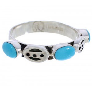 Genuine Sterling Silver Turquoise Stackable Ring Size 7-3/4 UX34770