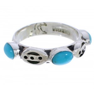 Silver Turquoise Stackable Southwest Jewelry Ring Size 5-3/4 UX34783