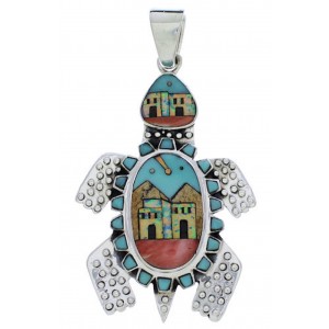 Multicolor Turtle Native American or Pueblo Design Pendant MX22270