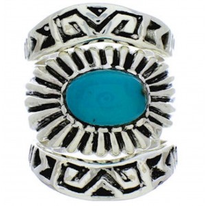 Southwest Turquoise And Silver Stackable Ring Set Size 5-1/2 UX33425