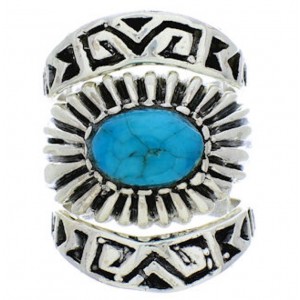 Southwest Turquoise And Silver Stackable Ring Set Size 4-3/4 UX33452