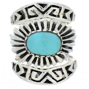 Stackable Turquoise And Sterling Silver Ring Set Size 6-3/4 UX33459