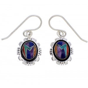 Genuine Sterling Silver And Multicolor Earrings EX32738