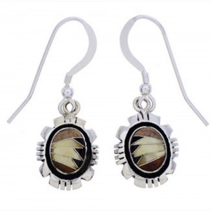 Tiger Eye And Multicolor Inlay Silver Earrings EX32759