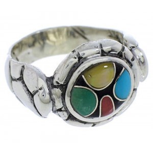 Authentic Sterling Silver Multicolor Jewelry Ring Size 7-1/4 WX39539