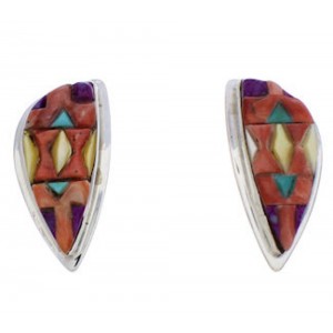 Southwest Jewelry Multicolor Inlay Earrings EX32440