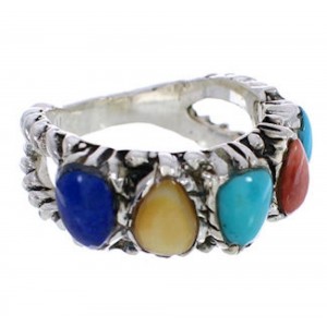 Authentic Sterling Silver Multicolor Ring Size 4-3/4 WX34823