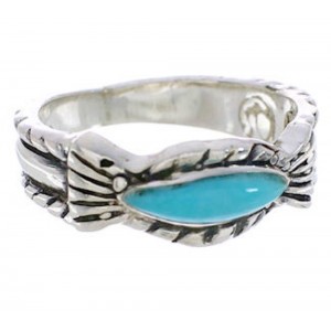 Authentic Sterling Silver Turquoise Jewelry Ring Size 8-1/4 WX34960