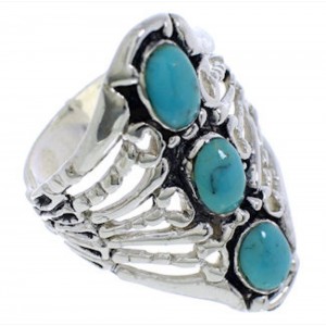 Silver Jewelry Turquoise Ring Size 7-3/4 UX32840