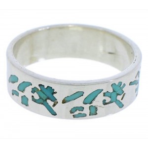 Turquoise Sterling Silver Kokopelli Ring Band Size 5-1/4 UX32616