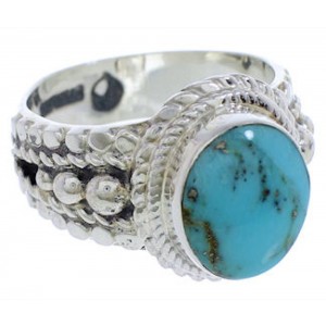 Southwestern Silver And Turquoise Jewelry Ring Size 5-1/2 TX38845