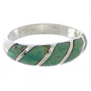 Turquoise Inlay Sterling Silver Jewelry Ring Size 5-3/4 UX35137