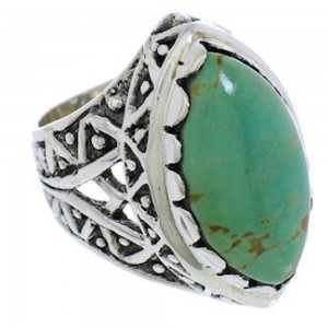 Southwest Genuine Sterling Silver Turquoise Ring Size 8-1/4 TX38908