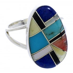 Southwest Multicolor And Genuine Sterling Silver Ring Size 5 TX39245