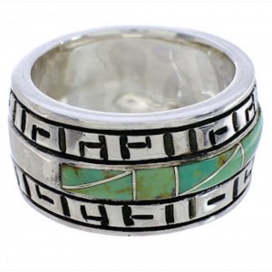 Silver And Turquoise Ring Size 6-3/4 TX38537