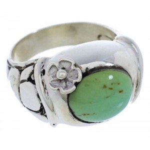 Sterling Silver Turquoise Southwestern Flower Ring Size 7-1/2 UX33311