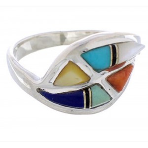 Multicolor Southwest Genuine Sterling Silver Ring Size 5-3/4 WX41183