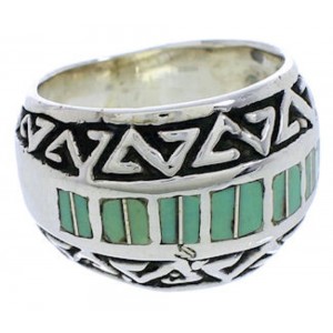 Genuine Sterling Silver Turquoise Ring Size 8-1/2 WX35905