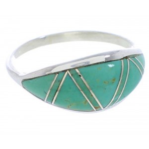 Sterling Silver Turquoise Inlay Southwest Ring Size 6-1/4 ZX36310