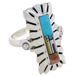 Multicolor Native American Village Design Ring Size 6-1/4 EX42373