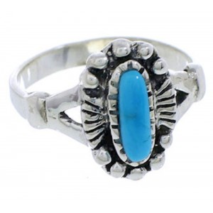 Genuine Sterling Silver Turquoise Southwestern Ring Size 5 UX32353