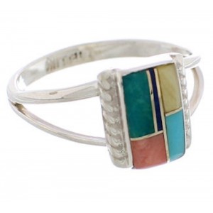 Southwest Turquoise And Multicolor Ring Size 4-1/2 EX43199